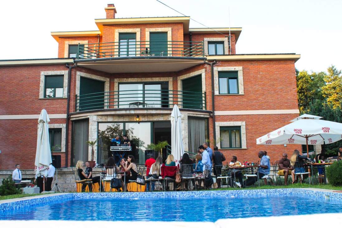 Bachelor party in Belgrade by the pool guys with a local girls